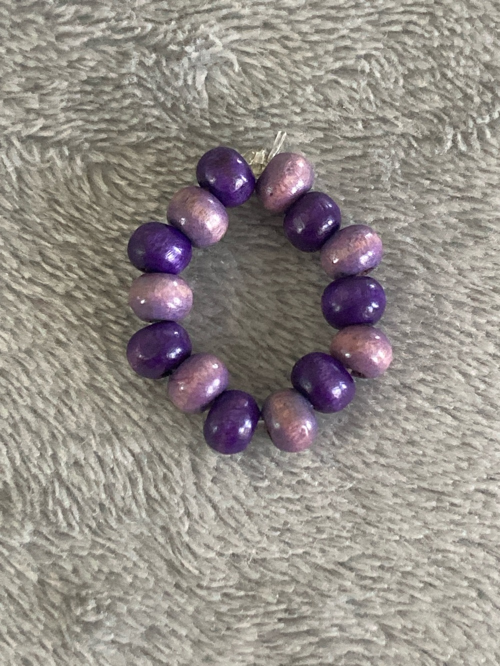 Purple wooden bead ring